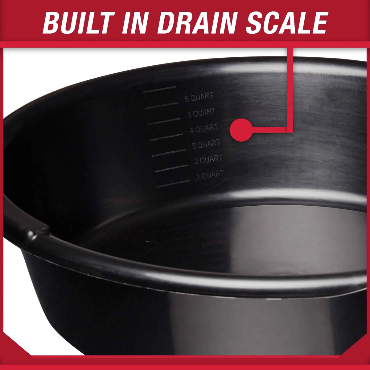 Hyper Tough 7-Quart Automotive Drain Pan | Built-In Scale & Spout | Oil & Fluid Collector