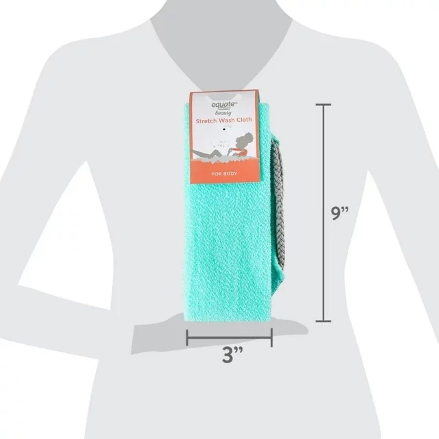 Equate Beauty Stretch Wash Cloth – Exfoliating & Cleansing, Color May Vary Equate