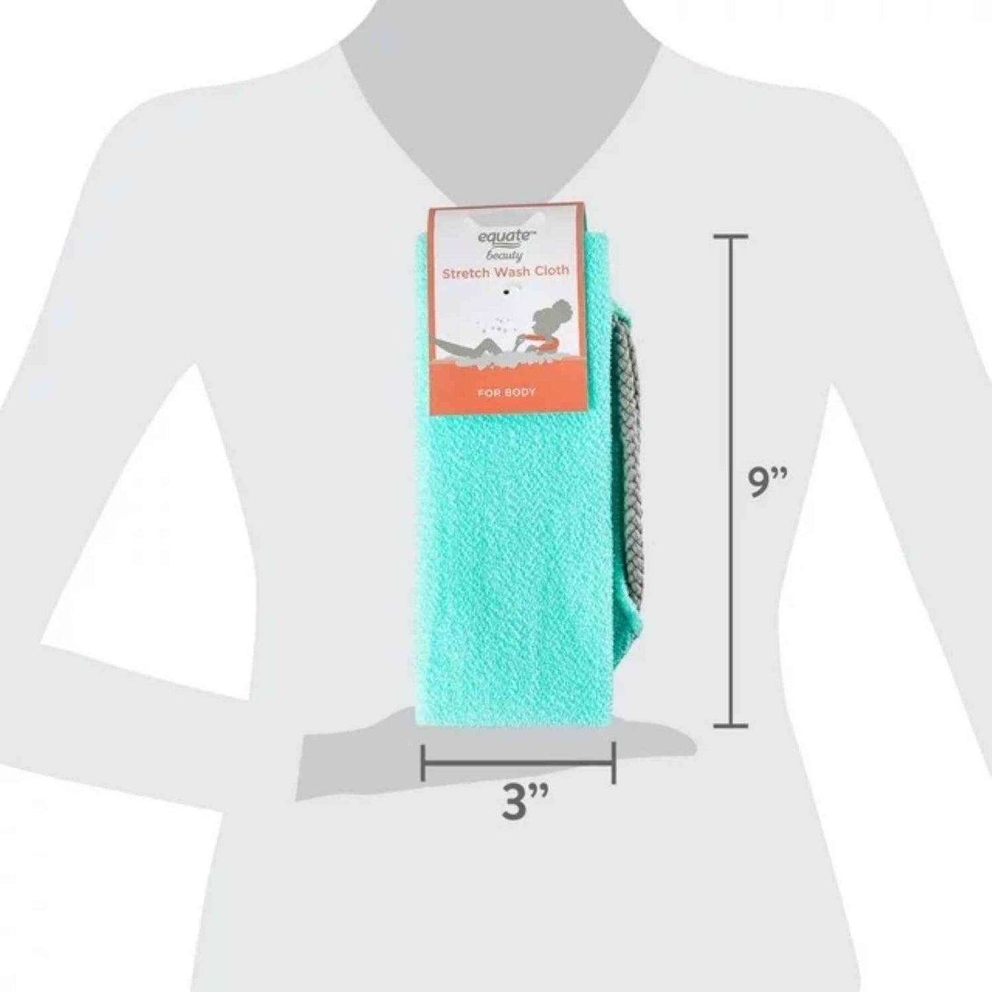 Equate Beauty Stretch Wash Cloth – Exfoliating & Cleansing, Color May Vary