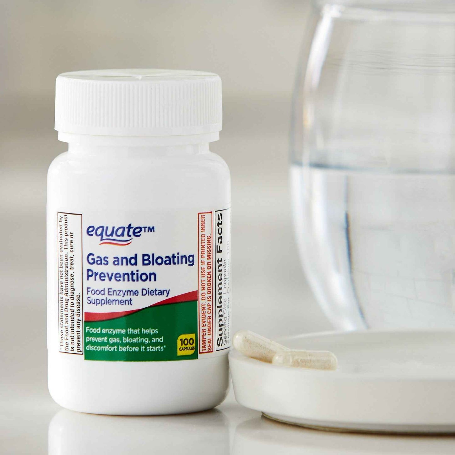 Equate Gas Relief and Prevention Food Enzyme Capsules – 100 Count