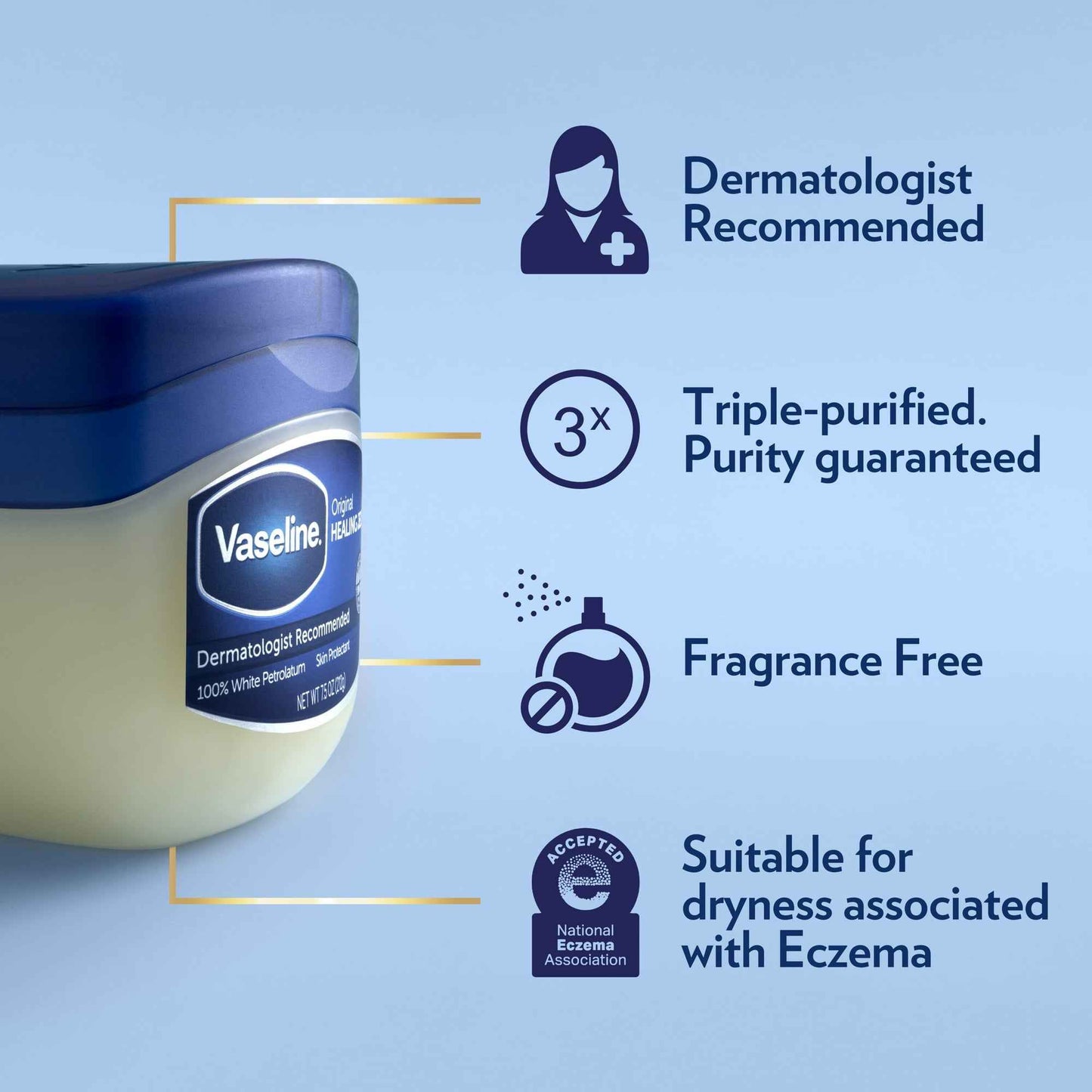 Vaseline 100% Pure Petroleum Jelly – 1.75 oz | Unscented Body Moisturizer for All Skin Dryness