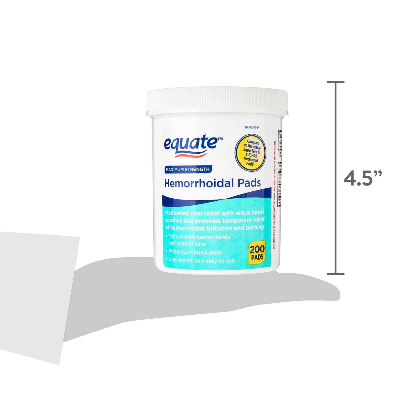 Equate Maximum Strength Medicated Cool Relief Hemorrhoidal Pads – 200 Count