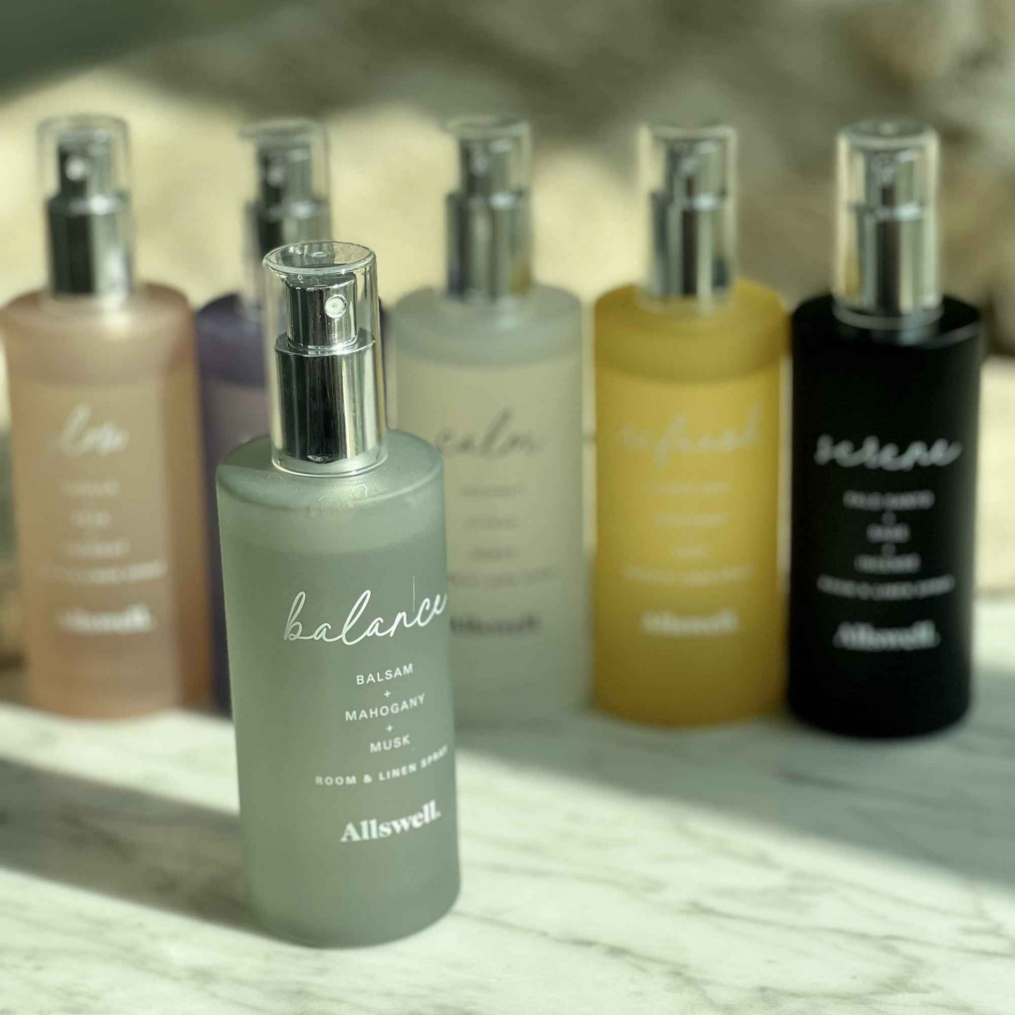 Allswell Balance (Balsam + Mahogany + Musk) Scented Room & Linen Spray 3.4 Fl oz (100mL)