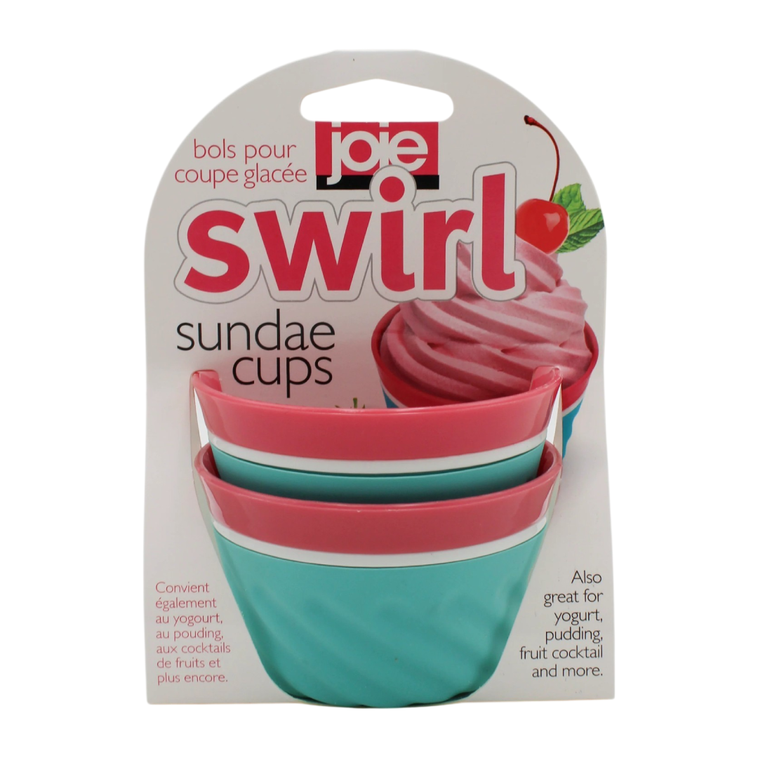 Joie Swirl Sundae Cup 2-Pack – Reusable Ice Cream Dessert Cups Joie