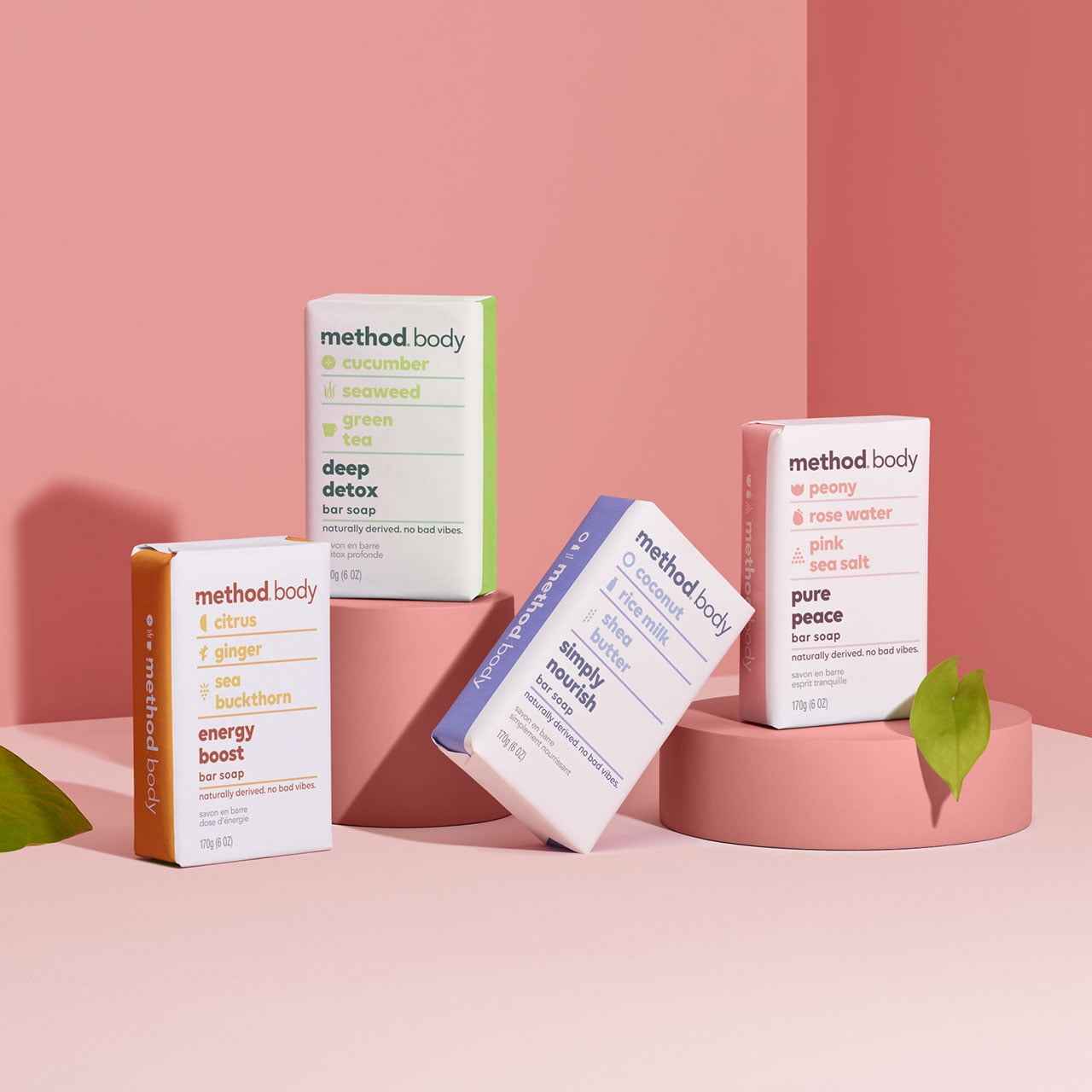 Method Bar Soap, Pure Peace – 6 oz, Moisturizing & Gentle Cleansing