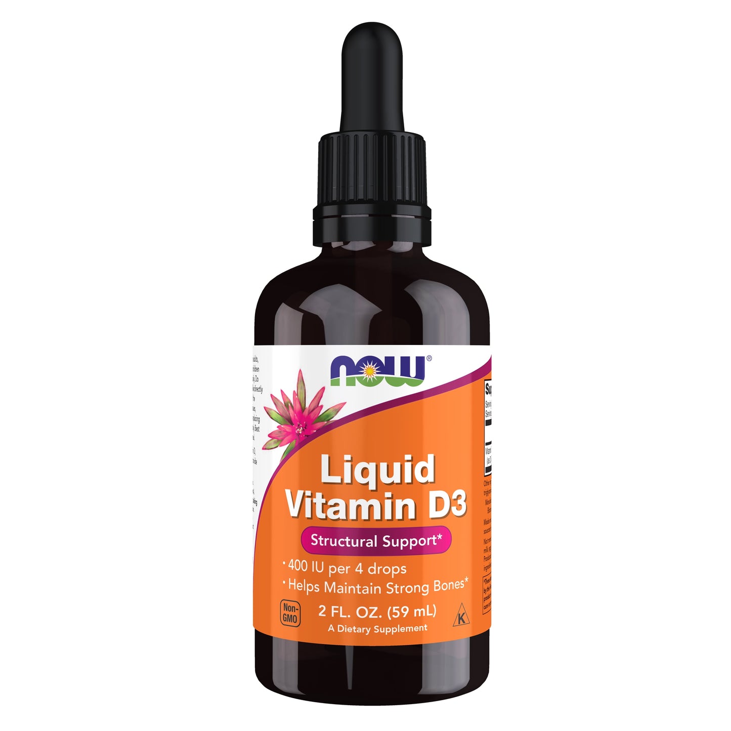 NOW Supplements Liquid Vitamin D‑3 – Strong Bones & Structural Support, 2 fl oz Liquid Now