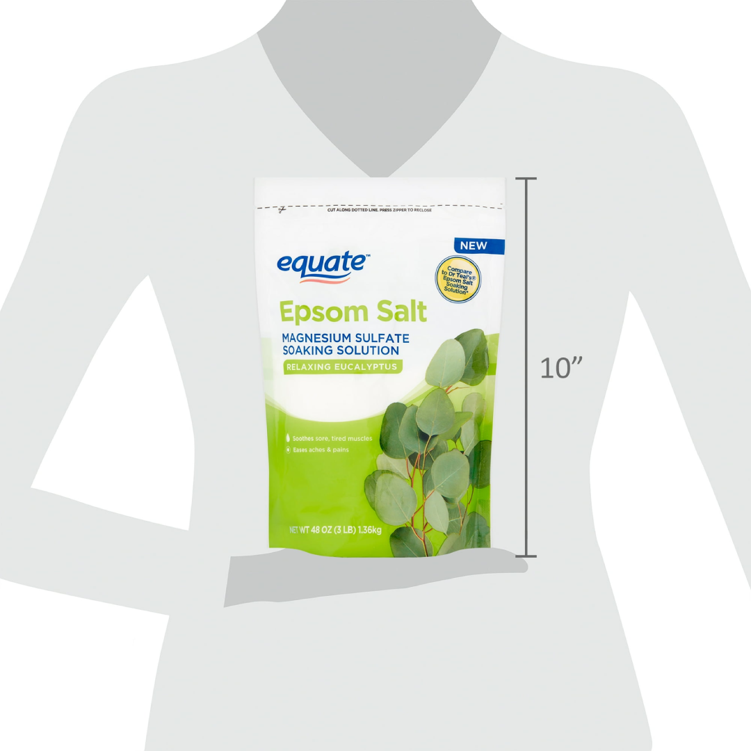 Equate Epsom Salt Bath Soak – Eucalyptus & Spearmint, 3 lb | Relaxing Foot & Body Soak Equate