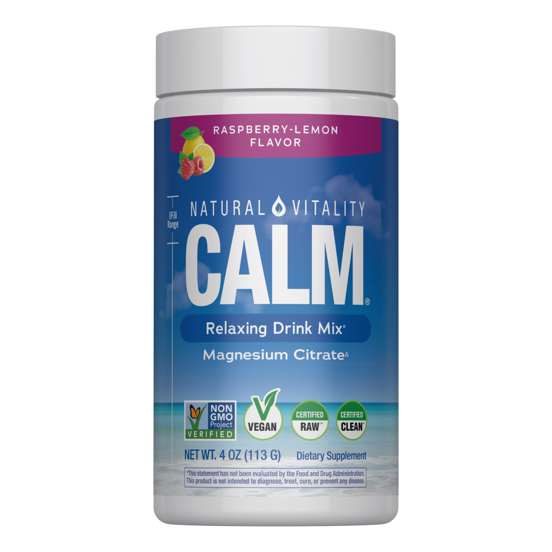 Natural Vitality Calm Magnesium Powder 4 oz | Raspberry Lemon – Stress & Relaxation Support Natural Vitality