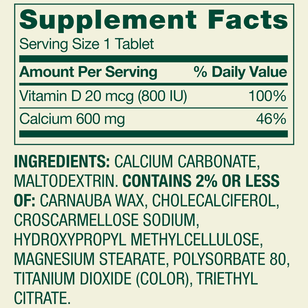 Spring Valley Calcium Plus Vitamin D Tablets 600 mg – 250 Count | Bone & Muscle Support Spring Valley