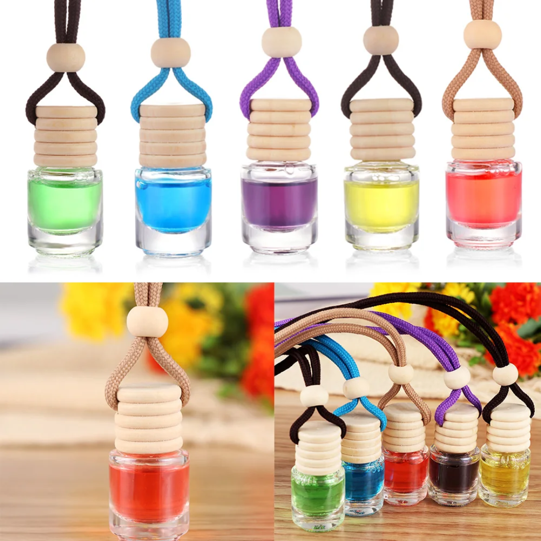 8ml Glass Bottle Car Air Freshener | Hanging Vent Clip Perfume – Multiple Scents MegoDeals