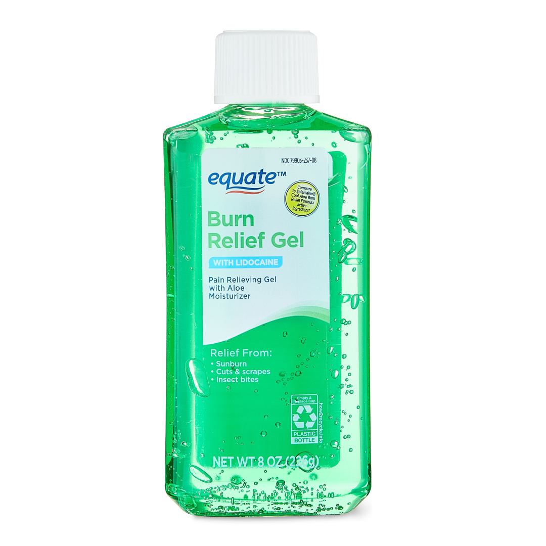 Equate Burn Relief Gel with Lidocaine, 8 oz Equate