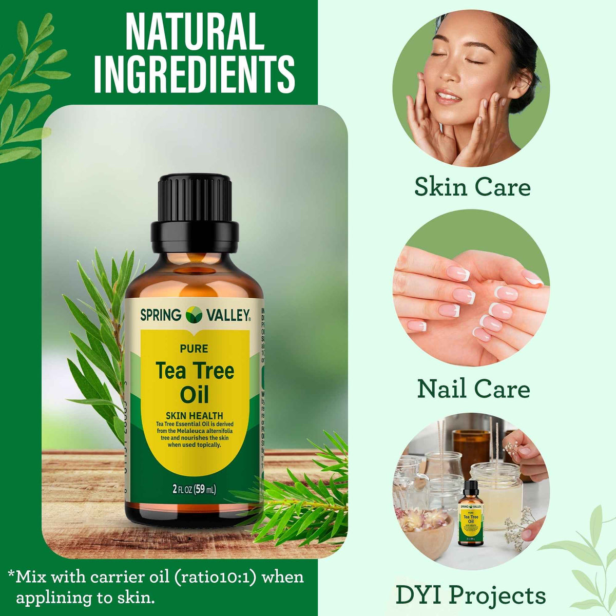 Spring Valley Tea Tree Oil 2 fl oz – Pure Essential Oil