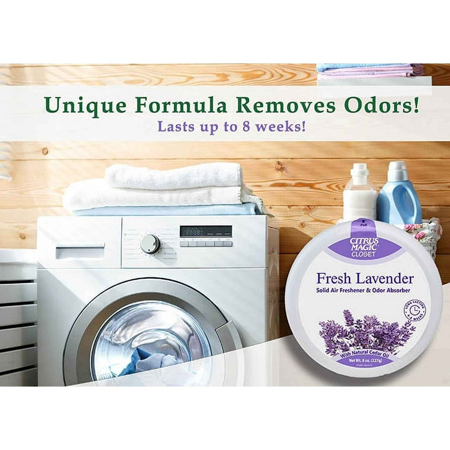 Citrus Magic For Closets Odor Absorbing Solid Air Freshener, Fresh Lavender, 8-Ounce — Case of 6