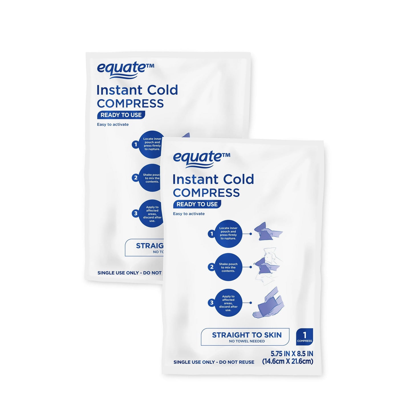 Equate Instant Cold Compress – Ready to Use, 2 Pack
