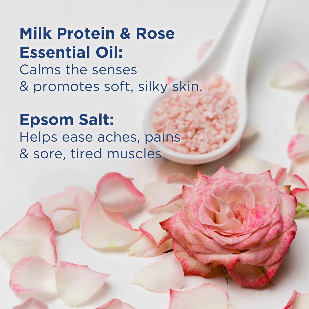 Equate Epsom Salt Bath Soak with Rose Oil & Milk Protein, 3 lb – Soft Skin & Relaxation
