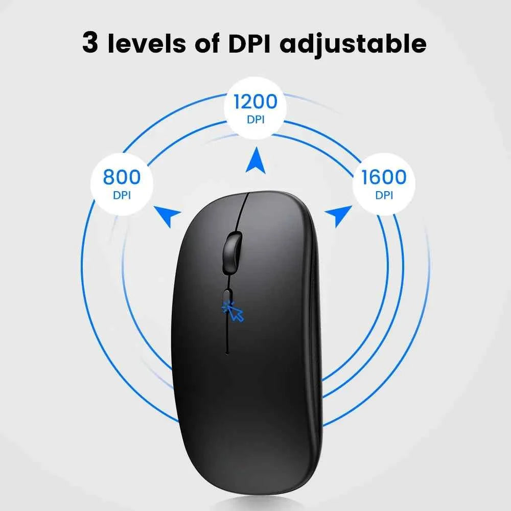 Rechargeable LED Wireless Mouse – Bluetooth Compatible + 2.4GHz Dual Mode