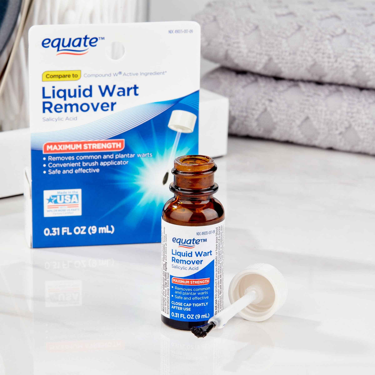 Equate Maximum Strength Liquid Wart Remover, 0.31 fl oz | Fast Treatment
