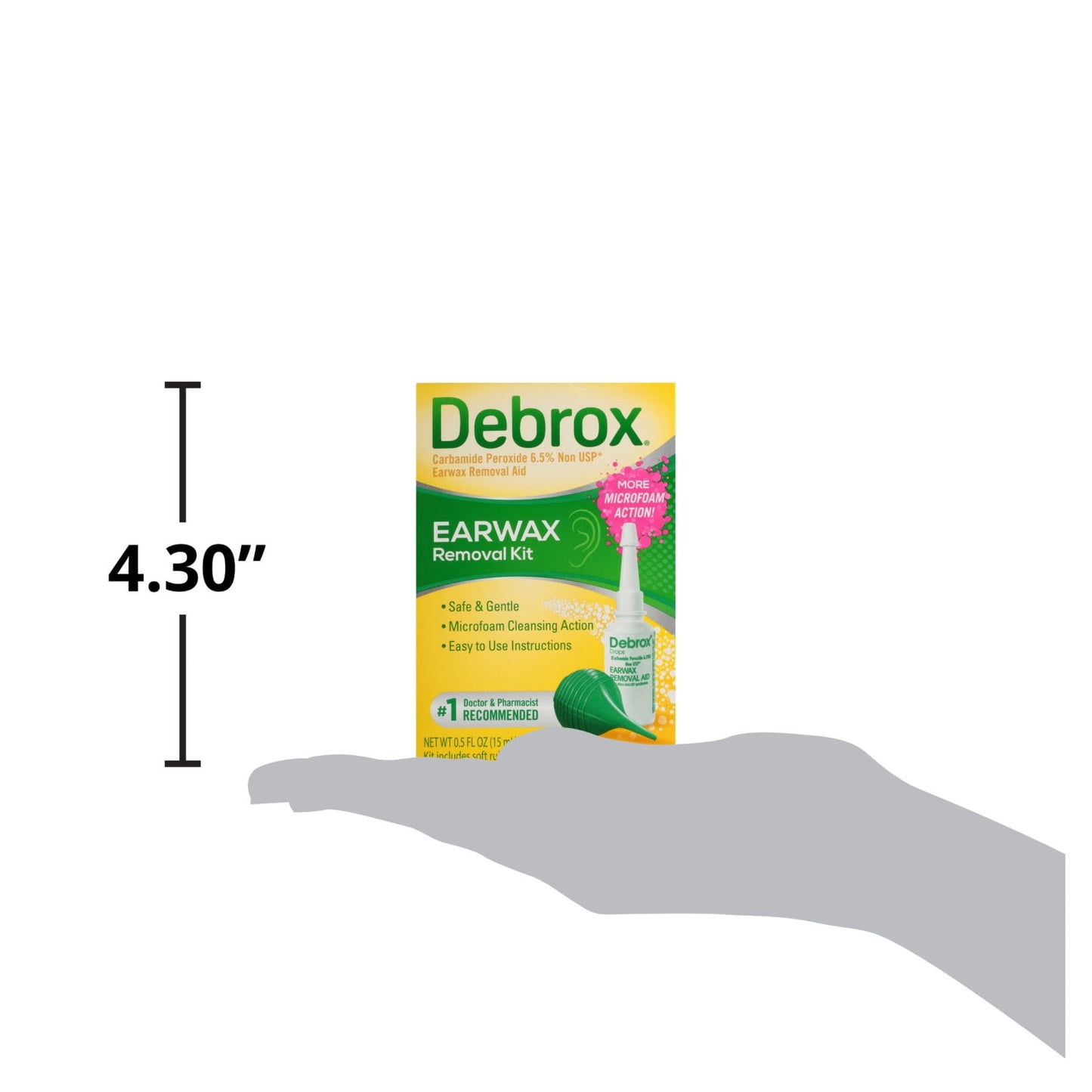 Debrox Ear Wax Removal Kit – Ear Cleaning Rubber Bulb Syringe & 0.5 fl oz Ear Wax Removal Drops