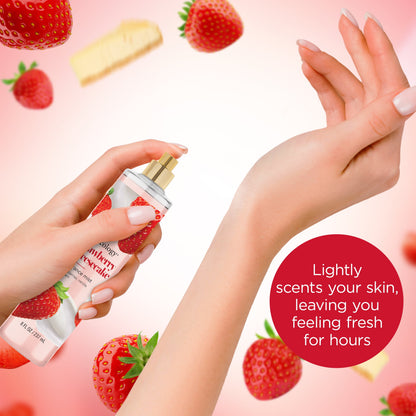 Bodycology Fragrance Body Mist Strawberry Cheesecake 8 fl oz with Strawberries Vanilla & Cream Scent