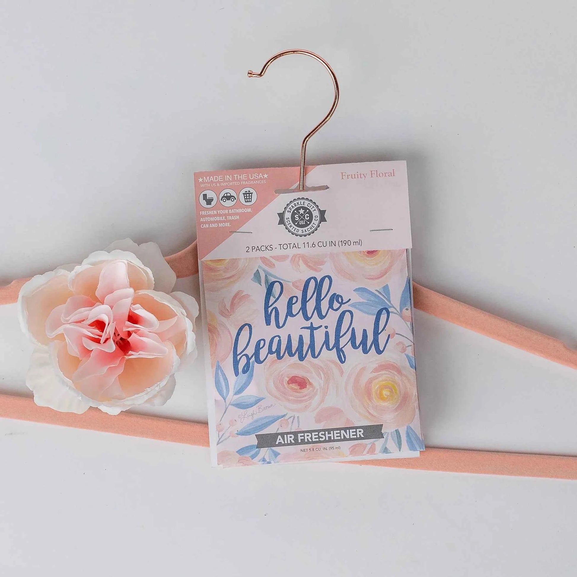 Sparkle City Scented Sachet 2 Pack – Hello Beautiful, Fruity Floral, Home & Closet Fragrance