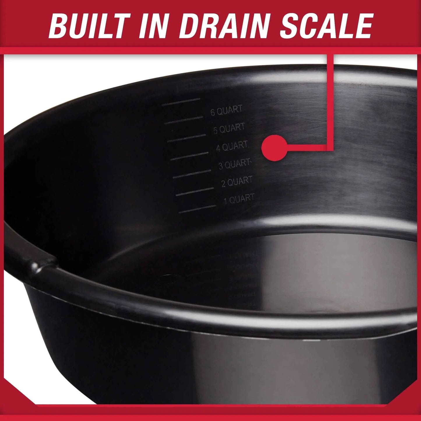 Hyper Tough 7-Quart Automotive Drain Pan | Built-In Scale & Spout | Oil & Fluid Collector