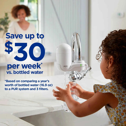 PUR FM3333B Vertical Faucet Mount Water Filtration System – White