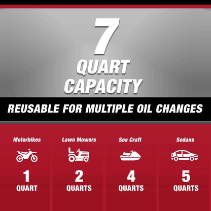 Hyper Tough 7-Quart Automotive Drain Pan | Built-In Scale & Spout | Oil & Fluid Collector