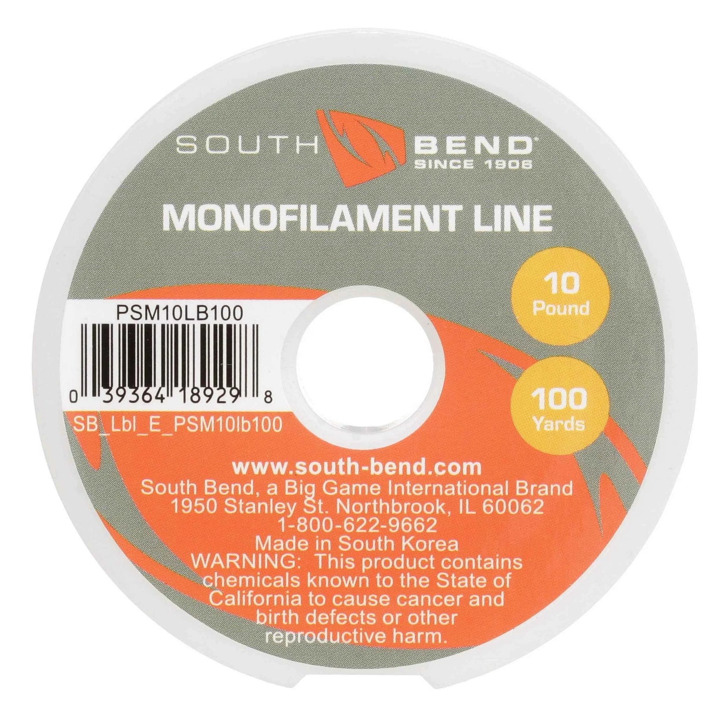 South Bend Pony Spool Monofilament Fishing Line, 100 Yards