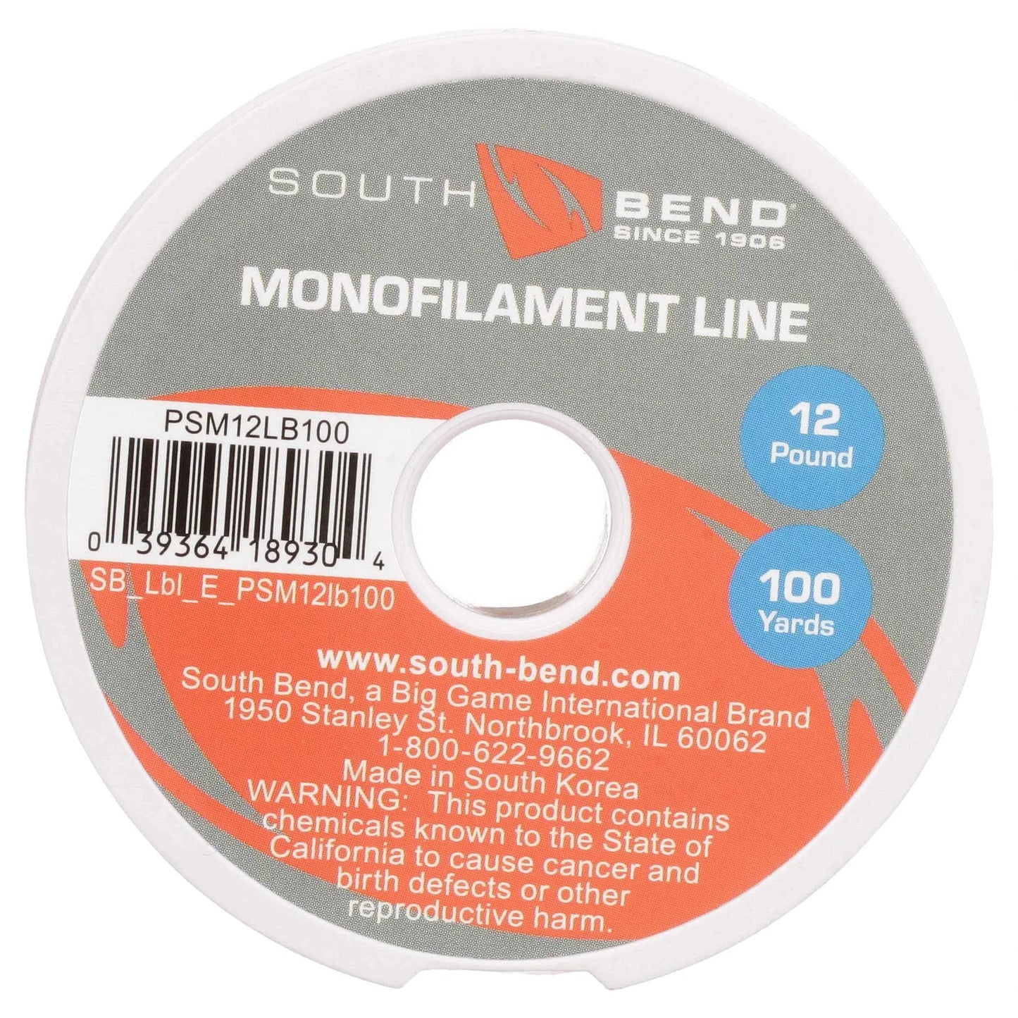South Bend Pony Spool Monofilament Fishing Line, 100 Yards