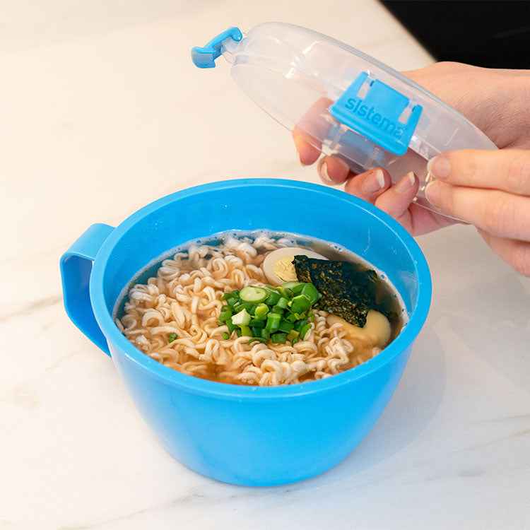 Sistema Klip It 31.7 Oz Noodle Bowl – Microwave Safe, BPA-Free, Vented Lid, Assorted Color (1 Pack)