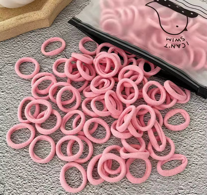 100Pcs Hair Bands for Children – Colorful Nylon Scrunchie Hair Ties, Elastic Hair Leagues for Girls