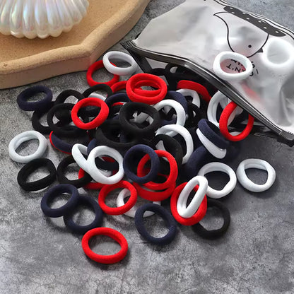 100Pcs Hair Bands for Children – Colorful Nylon Scrunchie Hair Ties, Elastic Hair Leagues for Girls