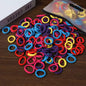 100Pcs Hair Bands for Children – Colorful Nylon Scrunchie Hair Ties, Elastic Hair Leagues for Girls