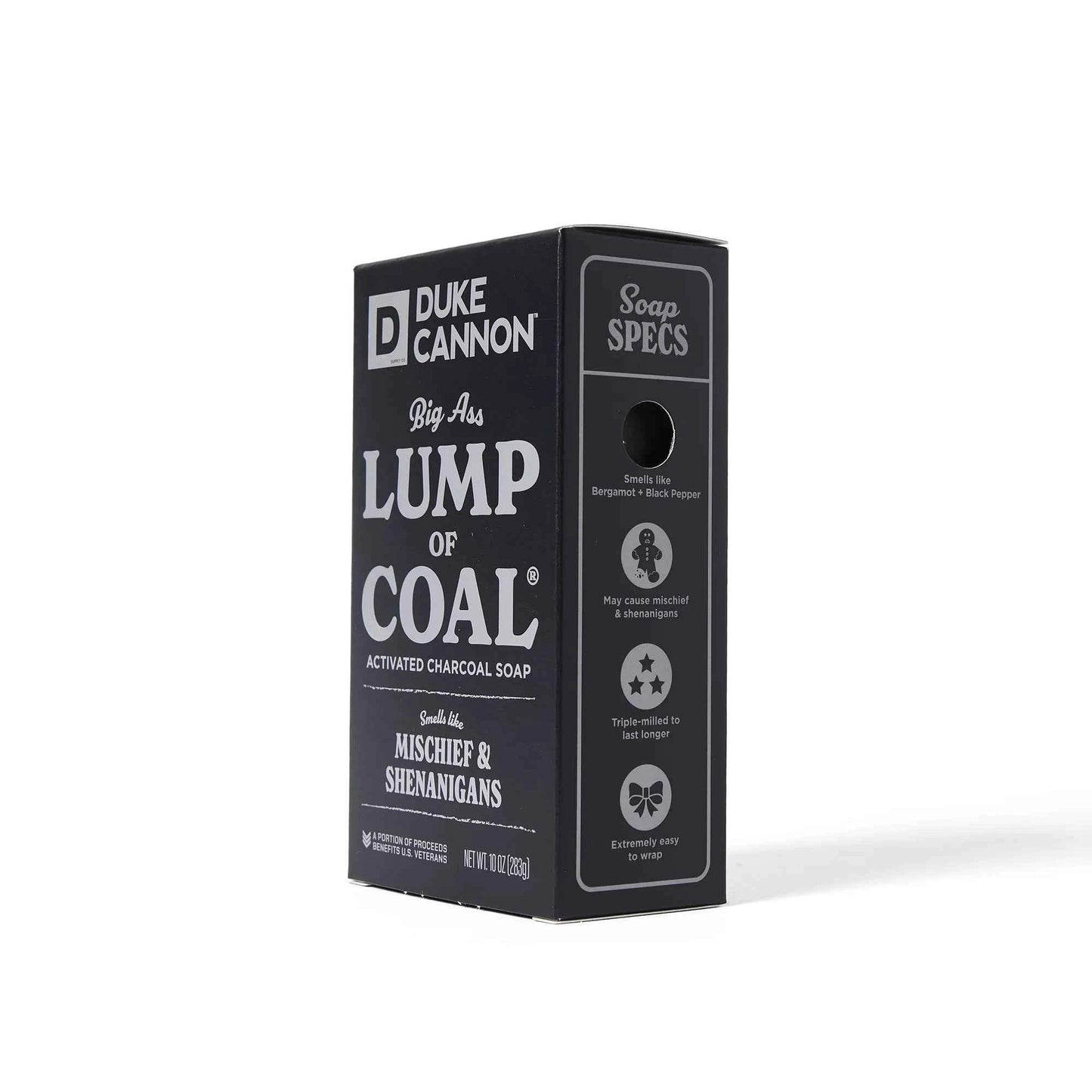 Duke Cannon Big Ass Lump of Coal Soap for Men – Holiday Bergamot & Black Pepper, 10 oz Bar Soap, Extra-Large Grooming Soap