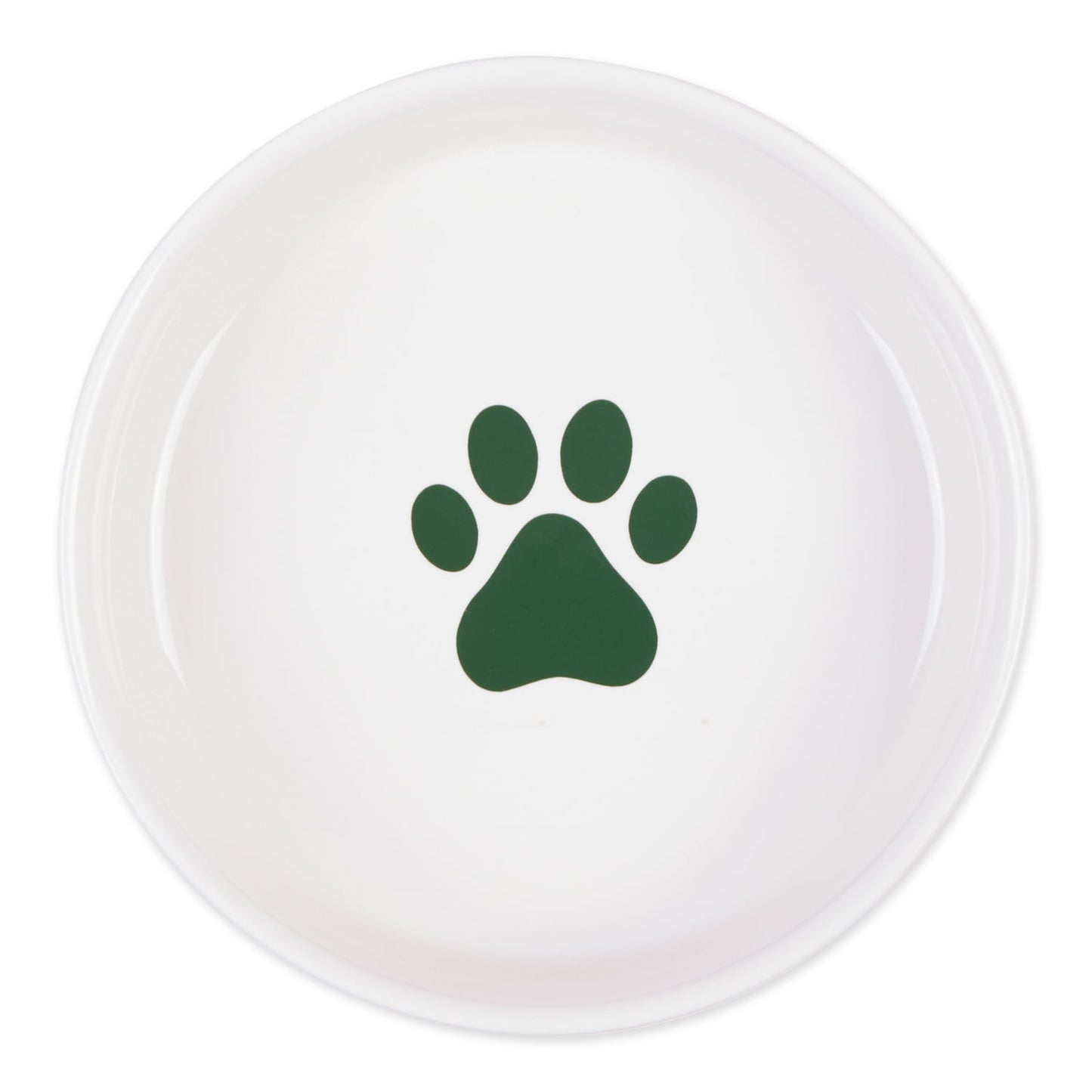 Bone Dry Ceramic Dog Bowl Set, Large 7.5", Microwave & Dishwasher Safe, Hunter Green, 2-Pack Bone Dry
