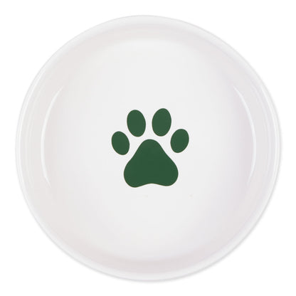 Bone Dry Ceramic Dog Bowl Set, Large 7.5", Microwave & Dishwasher Safe, Hunter Green, 2-Pack Bone Dry