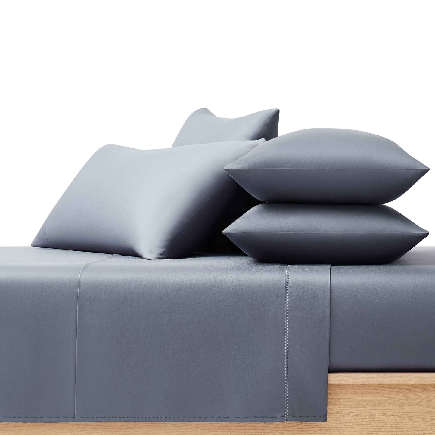 Allswell 6-Piece Dark Gray Cotton Lyocell Blend Bed Sheet Set – 300 Thread Count, Queen Size