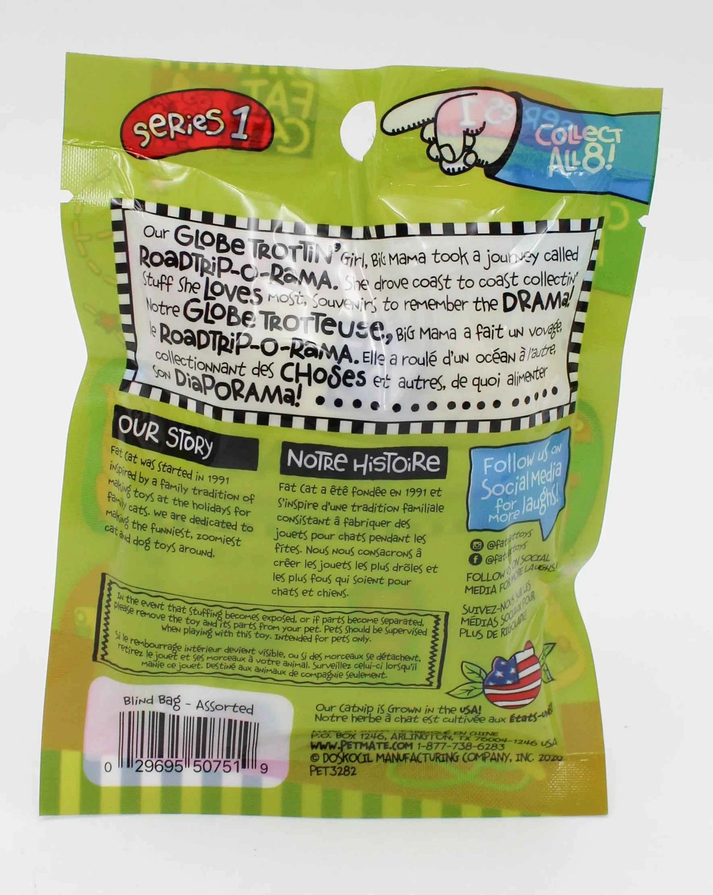 Fat Cat Big Mama’s Roadtrip‑O‑Rama Souvenir Cat Toy – Organic Catnip