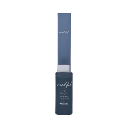 Allswell Mindful Scented Reed Diffuser – Sage, Eucalyptus & White Cedar – 3 Fl Oz (90mL) with 8 Synthetic Reeds