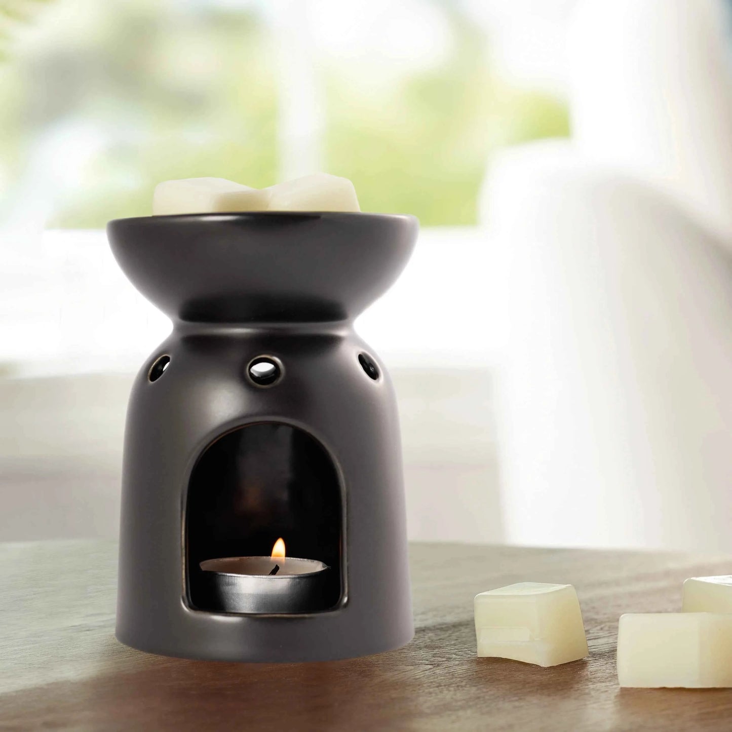 Mainstays Tealight Ceramic Warmer – Black, 1 Pc