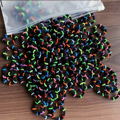 100Pcs Hair Bands for Children – Colorful Nylon Scrunchie Hair Ties, Elastic Hair Leagues for Girls