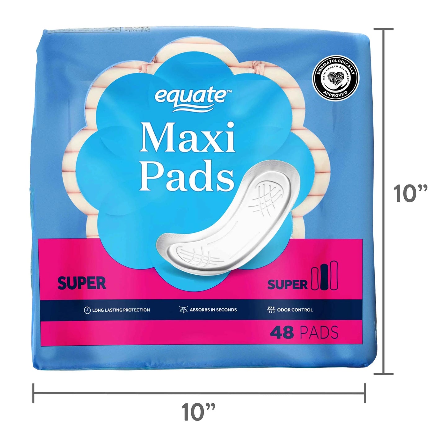Equate Maxi Pads - Super Protection, Unscented (48 Count)