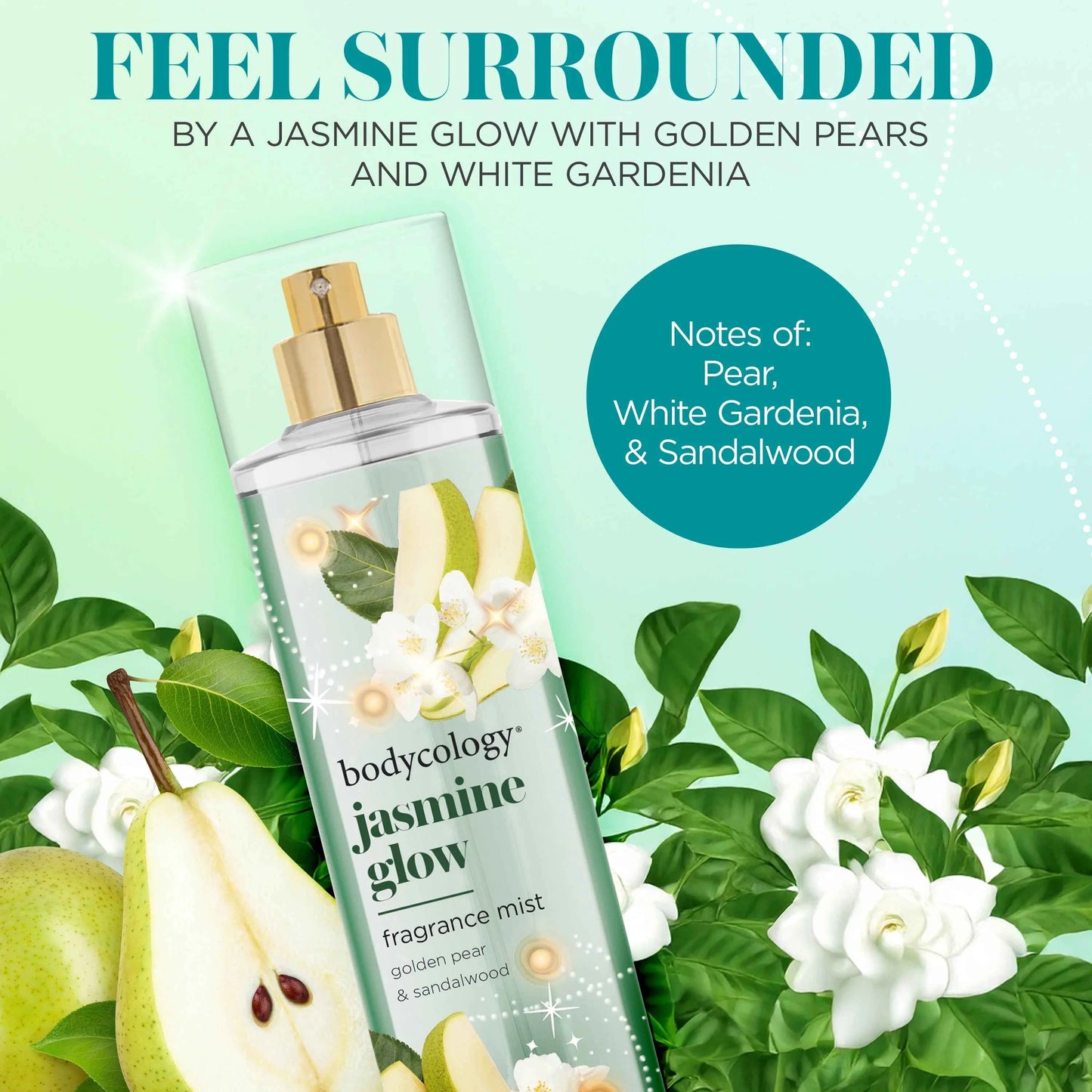 Bodycology Long-Lasting Fragrance Body Mist – Jasmine Glow, 8 fl oz