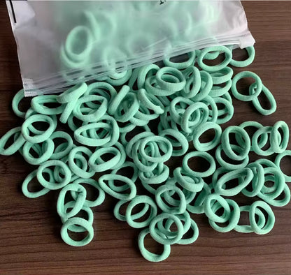100Pcs Hair Bands for Children – Colorful Nylon Scrunchie Hair Ties, Elastic Hair Leagues for Girls