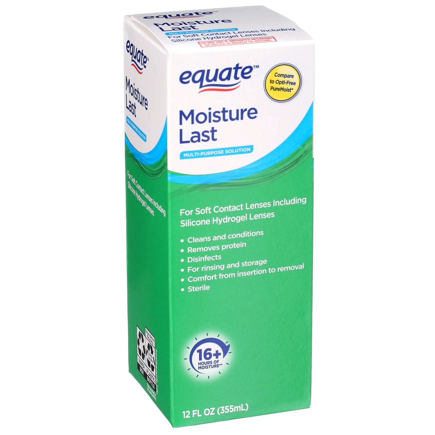 Equate Moisture Last Multi-Purpose Solution for Soft Contact Lenses, 12 fl oz