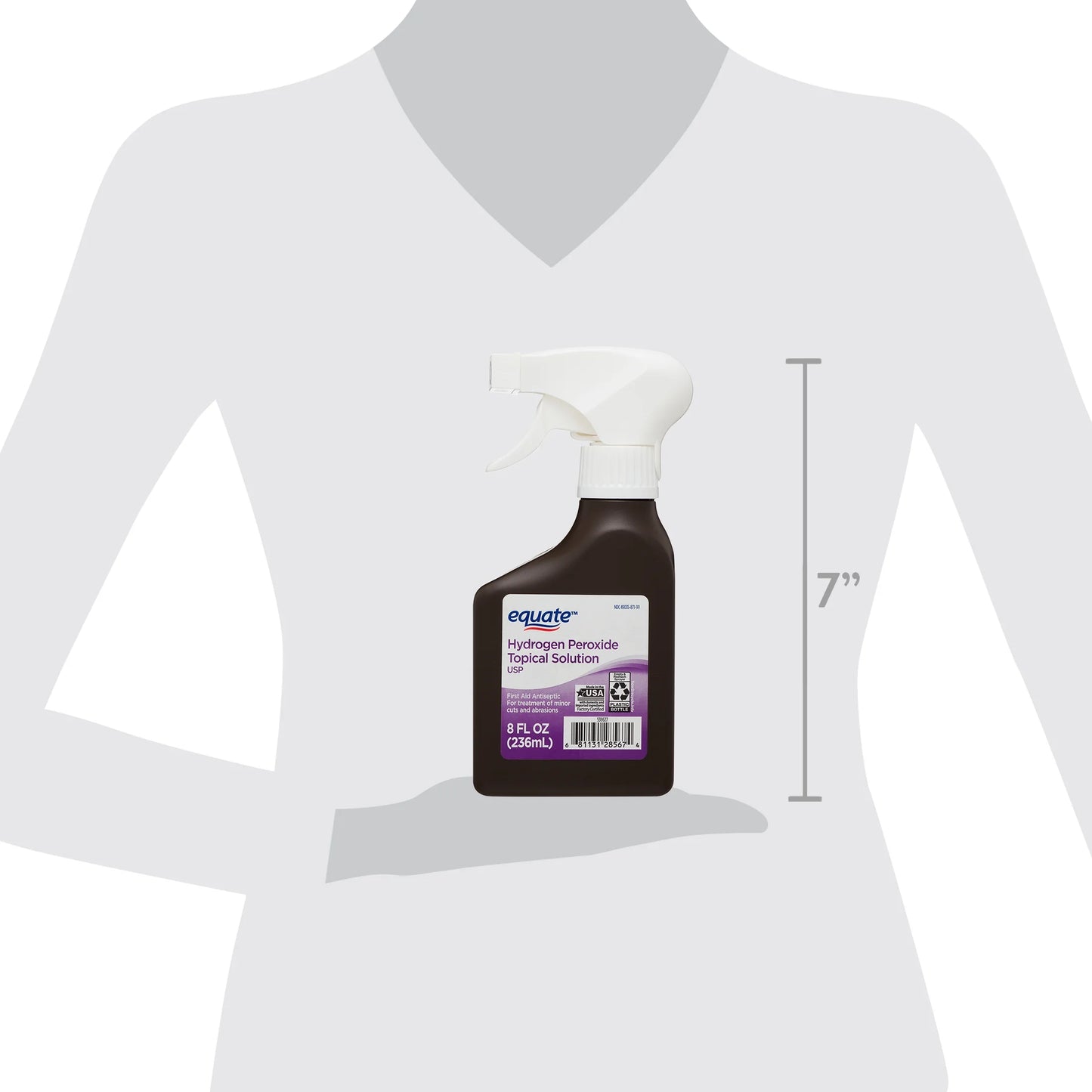 Equate 3% Hydrogen Peroxide Topical Solution Antiseptic Spray, 8 fl oz Equate