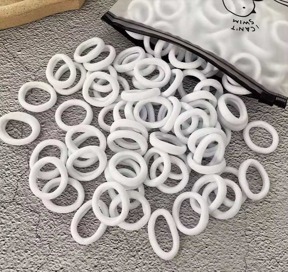 100Pcs Hair Bands for Children – Colorful Nylon Scrunchie Hair Ties, Elastic Hair Leagues for Girls