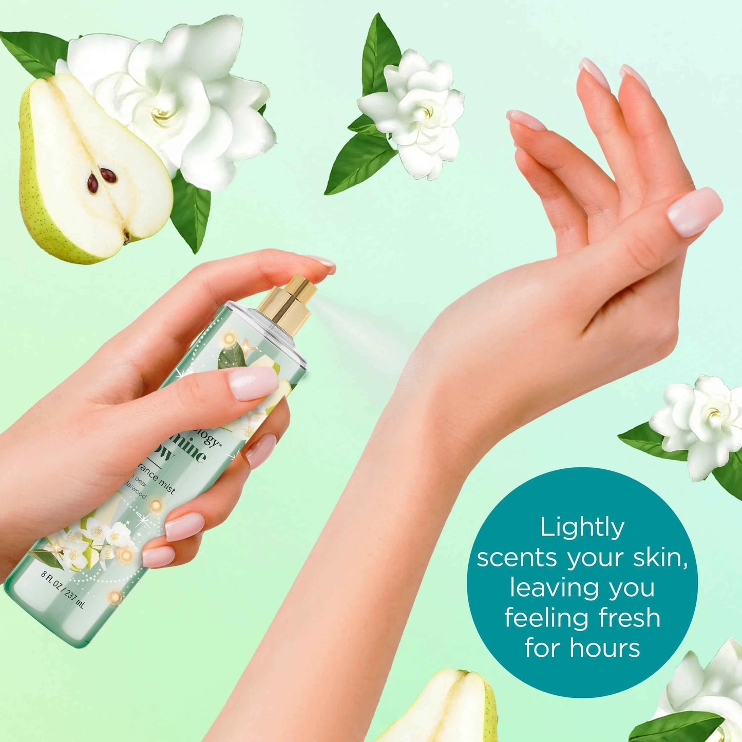 Bodycology Long-Lasting Fragrance Body Mist – Jasmine Glow, 8 fl oz