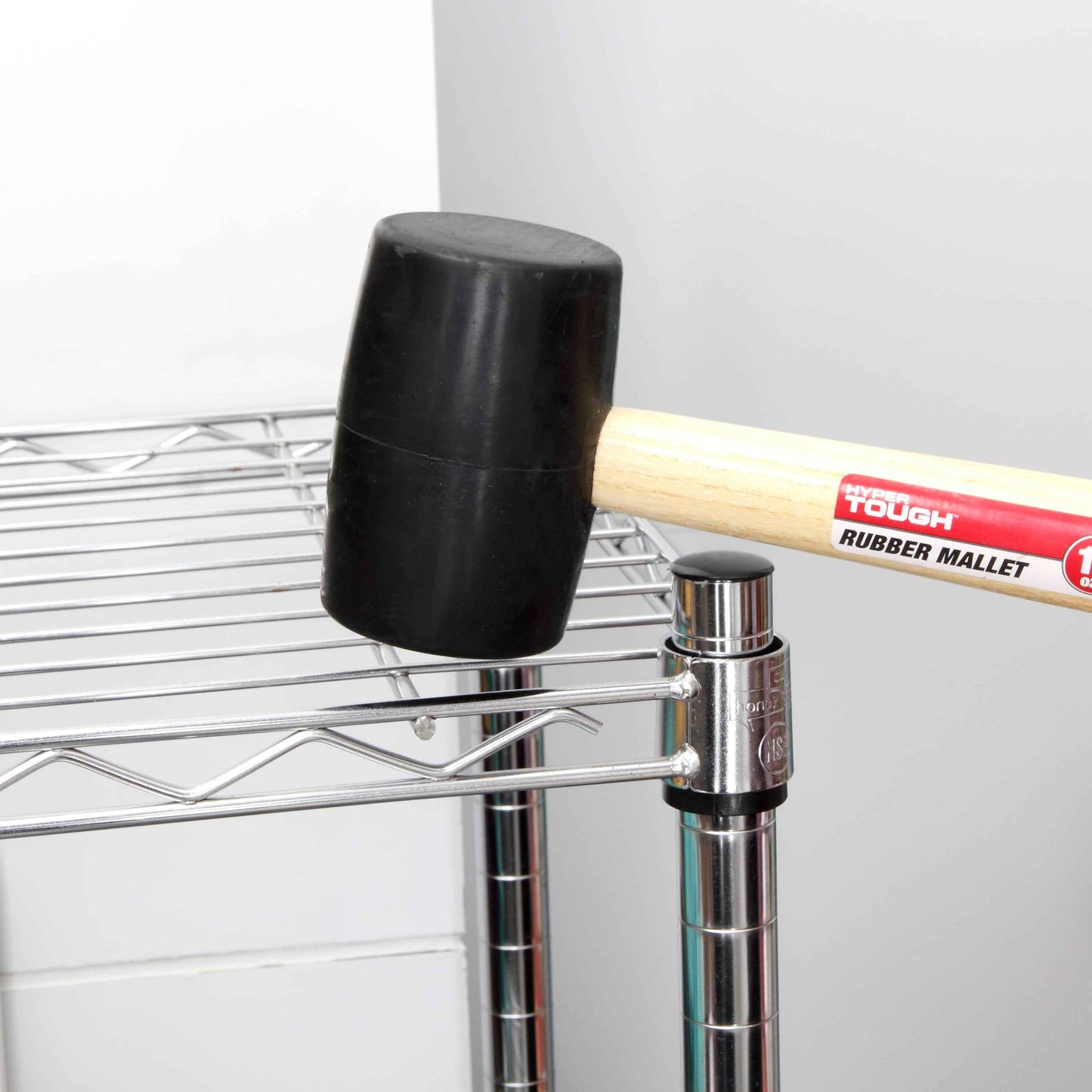 Hyper Tough 16 oz Rubber Mallet with Hardwood Handle | Non-Marring Soft-Face Hammer
