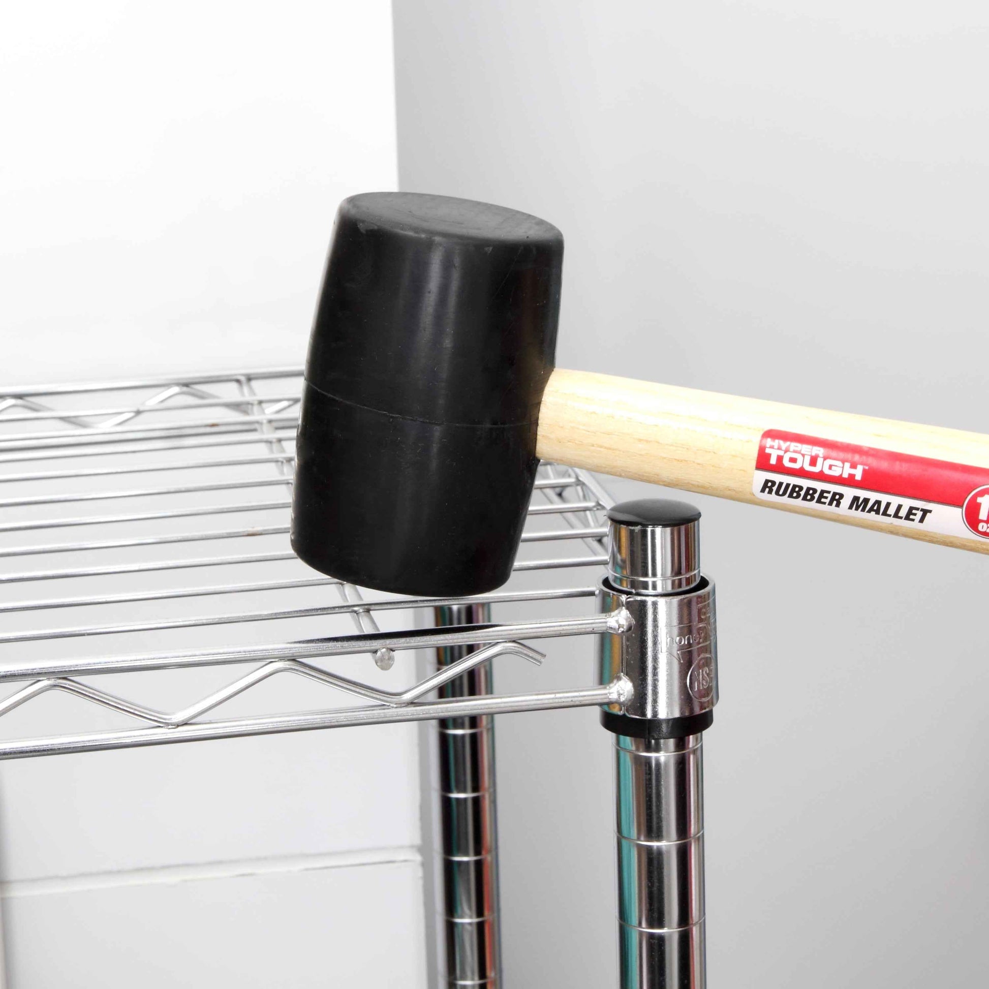 Hyper Tough 16 oz Rubber Mallet with Hardwood Handle | Non-Marring Soft-Face Hammer